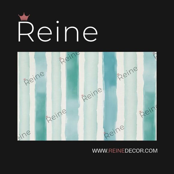 Teal Watercolor Stripes Wallpaper | Stylish Abstract Decor - Picture 5 of 7